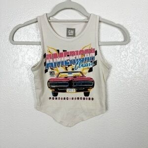 GM Official American Classic Pontiac Firebird Cream Crop Tank Size XS